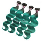 Phần mở rộng tóc Two Tone Real ombre, màu xanh lá cây 14 - 24 inch Virgin