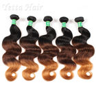 Real Indian 7A Virgin Hair Weave / Three Tone Hair Extensions không có hóa chất