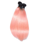 Màu hồng phía trước ombre Phần mở rộng tóc của con người Silk 10A Lớp rối miễn phí