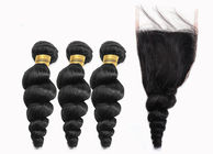 Màu đen 100 Trinh Campuchia Tóc xoăn lỏng với tóc bé tự nhiên
