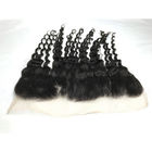 Màu đen 100% Brazil Virgin Remy Hair Deep Wave 3 Gói với 13x4 Ren phía trước
