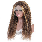 Deep Wave Brazil Tóc giả tóc người bằng ren phía trước Màu vàng nâu Kết hợp Màu tùy chỉnh