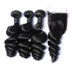 Real Remy 8A Phần mở rộng tóc Malaysia Màu đen tự nhiên cho phụ nữ Tóc xoăn