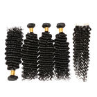 Màu đen tự nhiên 100% tóc trinh nữ Brazil / Gói tóc xoăn sâu
