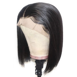 Tóc ngắn màu đen của con người Ren phía trước Tóc giả Bob thẳng 10 Iches - 18 inch