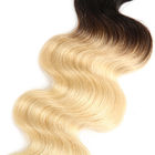 100% Phần mở rộng tóc người ombre Peru 1b / 613 Màu tóc vàng
