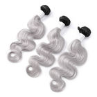 Phần mở rộng tóc Bouncy 1B / Xám ombre 100 Tóc thật cho phụ nữ